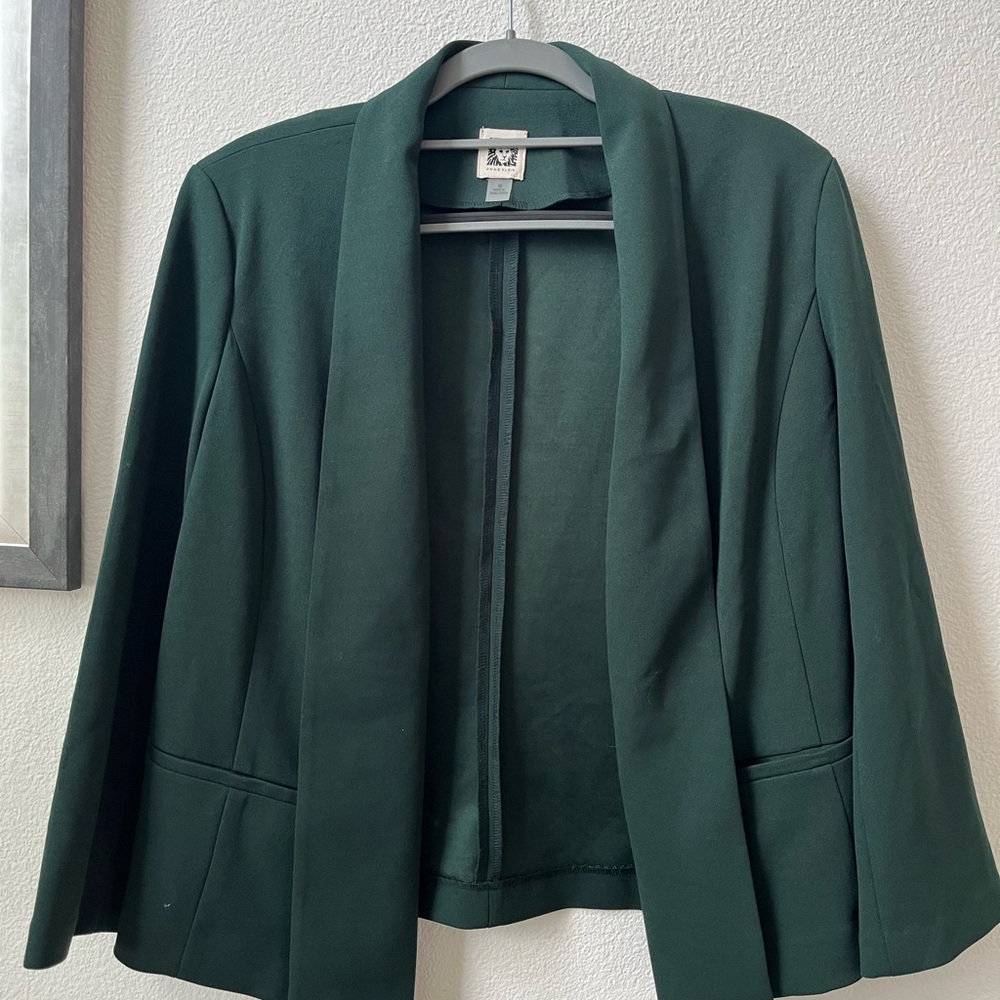 Anne Klein. Forest green blazer. Size medium.